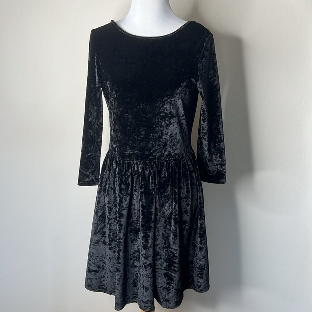 Fiorucci Baby Angel Vintage Black Velvet Babydoll Dress
